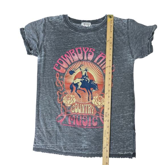 Refined Canvas Cowboys and Country Music Graphic T-shirt S Gray Western Rodeo - Picture 5 of 8